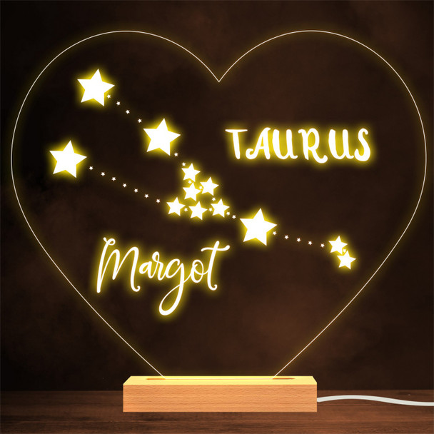 Constellations Zodiac Sign Taurus Personalised Gift Lamp Night Light