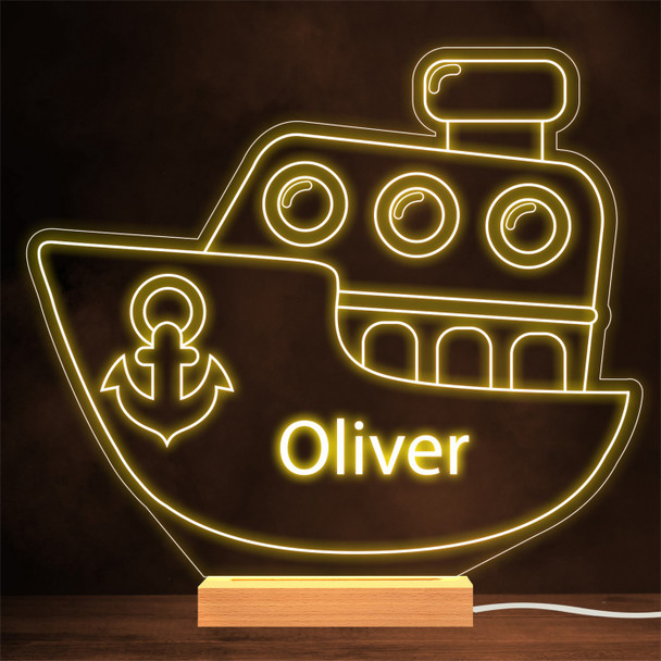 Kids Ship Personalised Gift Lamp Night Light