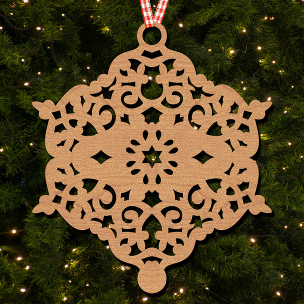 Snowflake Small Detail Pattern Star Middle Ornament Christmas Tree Bauble