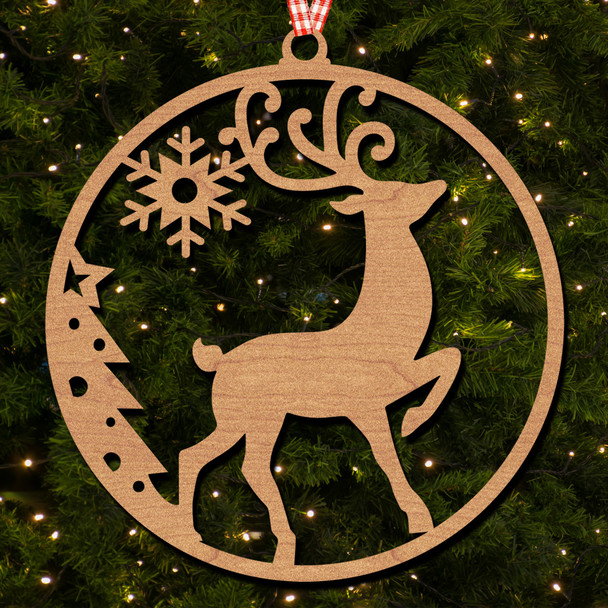 Stag Antlers Half Christmas Tree Snowflake Ornament Christmas Tree Bauble