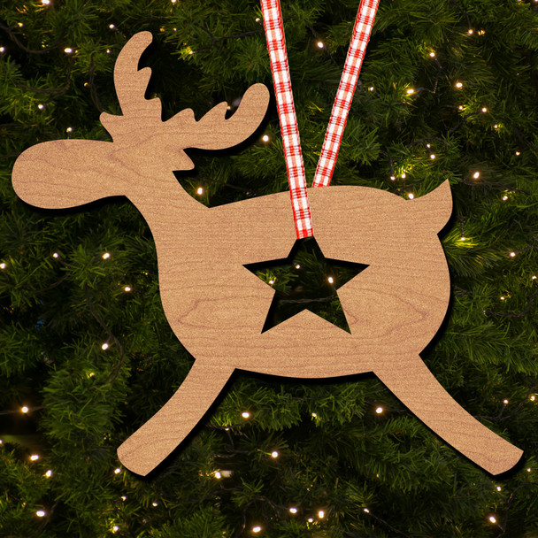 Cartoon Stag Antlers Star Body Hanging Ornament Christmas Tree Bauble Decoration