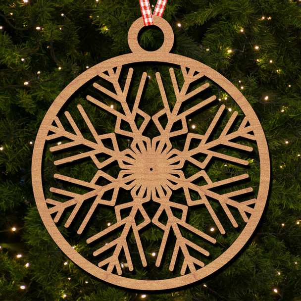 Round Classic Bauble Snowflake Middle Ornament Christmas Tree Bauble Decoration