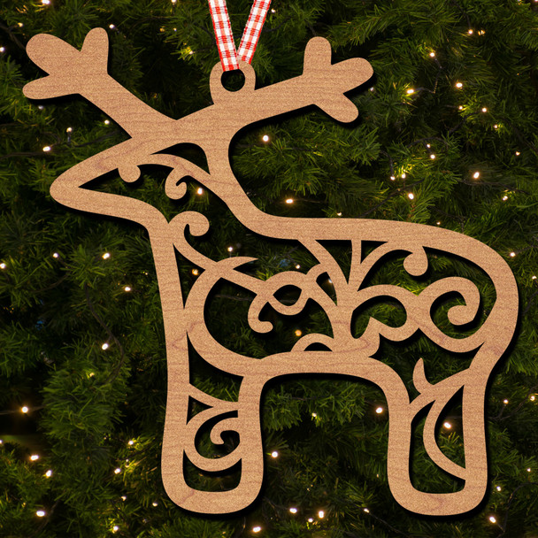 Cartoon Stag Antlers Animal Patterns Ornament Christmas Tree Bauble Decoration