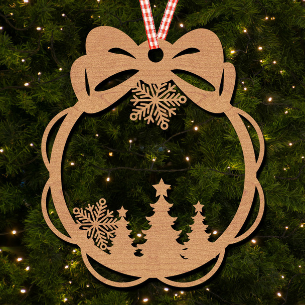 Round Bow Top Christmas Trees Bottom Ornament Christmas Tree Bauble Decoration