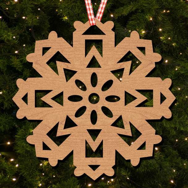 Snowflake Triangle Circular Pattern Ornament Christmas Tree Bauble Decoration