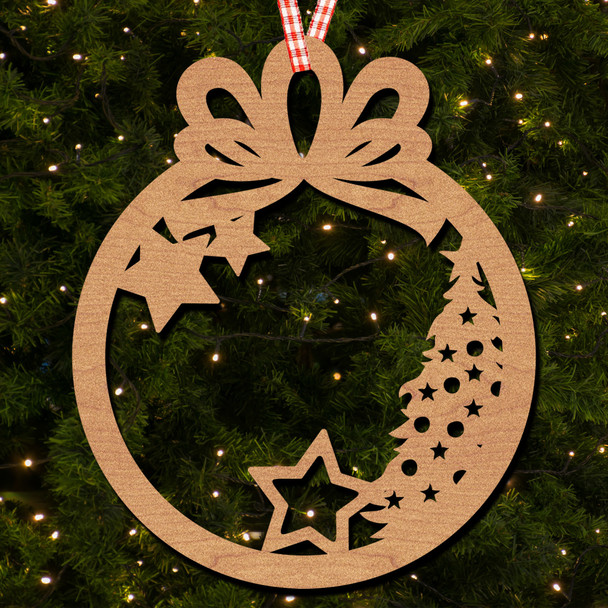 Circle Bow - Stars and Xmas Tree Ornament Christmas Tree Bauble Decoration