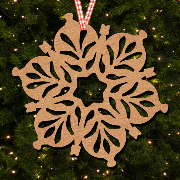 Snowflake Rounded Star Leaf Like Ornament Christmas Tree Bauble Decoration