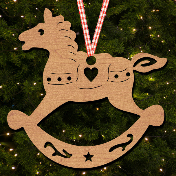 Rocking Horse Heart Toy Minimal Ornament Christmas Tree Bauble Decoration