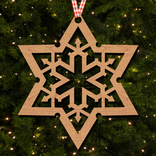 12 Sided Star Snowflake Hanging Ornament Christmas Tree Bauble Decoration