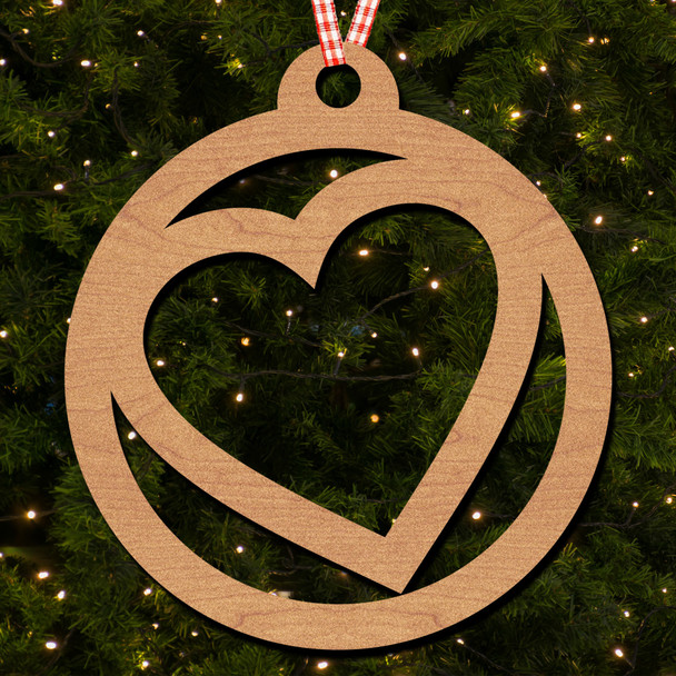 Round Love Heart Bauble Hanging Ornament Christmas Tree Bauble Decoration