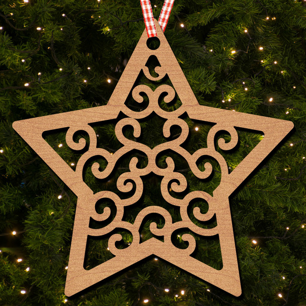 Stars Multi Swirls Vine Hanging Ornament Christmas Tree Bauble Decoration