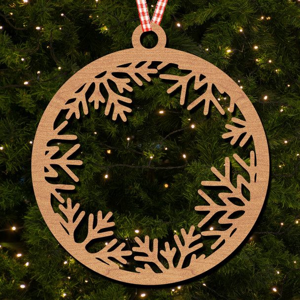 Round Snowflakes Edges Hanging Ornament Christmas Tree Bauble Decoration