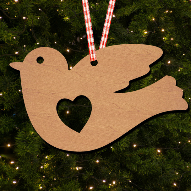 Simple Bird Dove Heart Hanging Ornament Christmas Tree Bauble Decoration