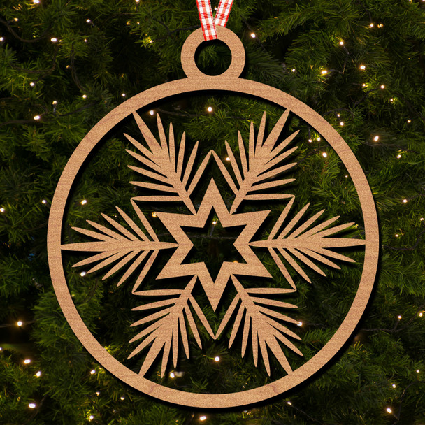 Circle - Snowflake 2 Hanging Ornament Christmas Tree Bauble Decoration