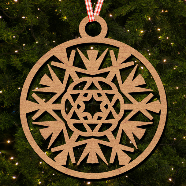 Circle - Snowflake 3 Hanging Ornament Christmas Tree Bauble Decoration