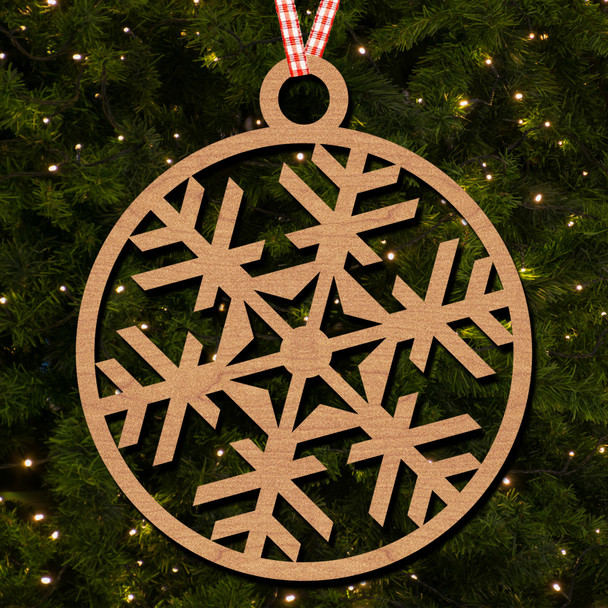 Circle - Snowflake 6 Hanging Ornament Christmas Tree Bauble Decoration