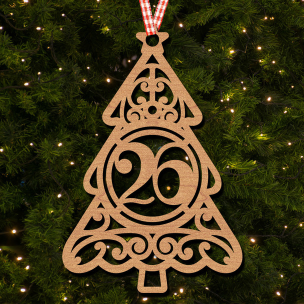 Christmas Tree - 26 Hanging Ornament Christmas Tree Bauble Decoration