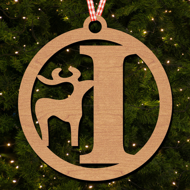 Circle & Deer - I Hanging Ornament Christmas Tree Bauble Decoration