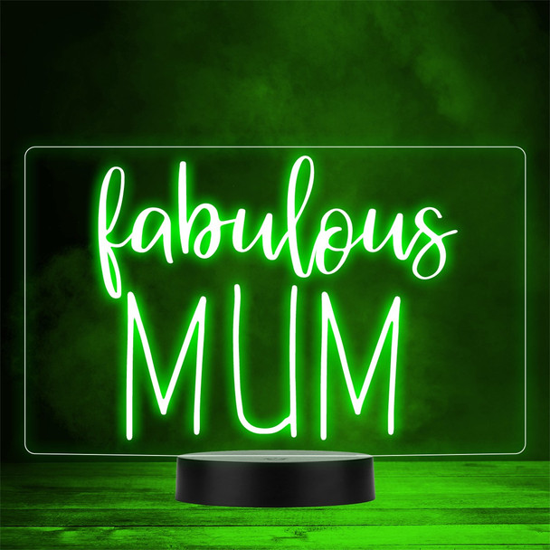 Fabulous Mum Simple Lettering Mother's Day Personalised Gift Colour Night Light