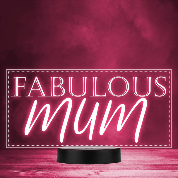 Pretty Letters Fabulous Mum Mother's Day Personalised Gift Colour Night Light