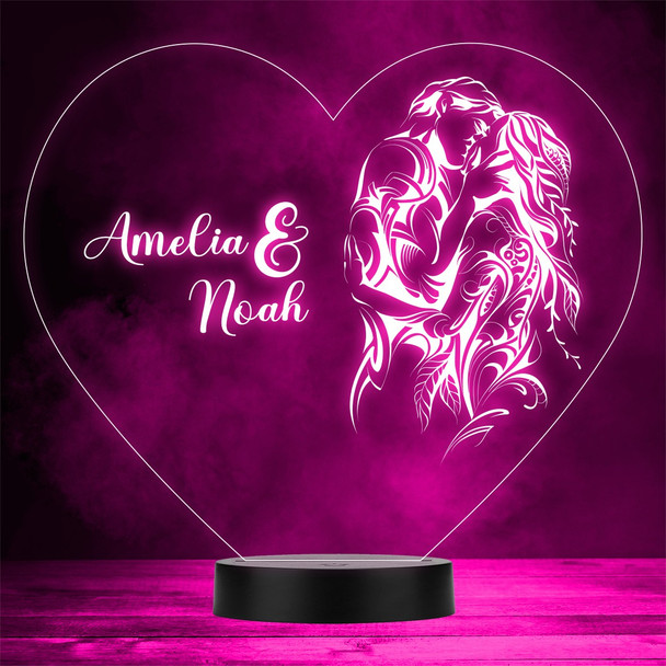 In Love Kissing Valentine's Day Personalised Gift Colour Changing Night Light
