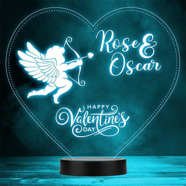 Cupid Heart Happy Valentine's Day Personalised Gift Colour Changing Night Light