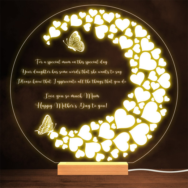 Butterflies Poem For Mother Happy Mother's Day Personalised Gift Night Light