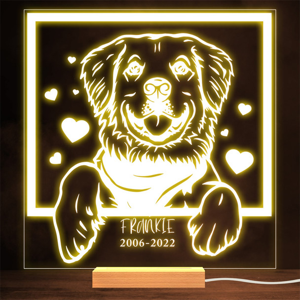 Golden Retriever Memorial Pet Loss Personalised Gift Warm Lamp Night Light