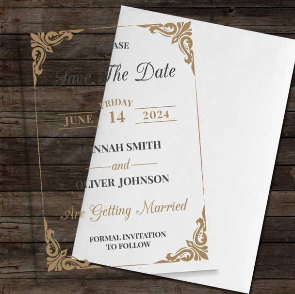 Elegant Classic Acrylic Clear Transparent Wedding Save The Date Invite Cards