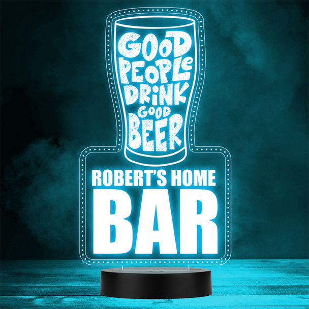 Good People Drink Beer Pint Home Bar Man Cave Gift Colour Change Night Light