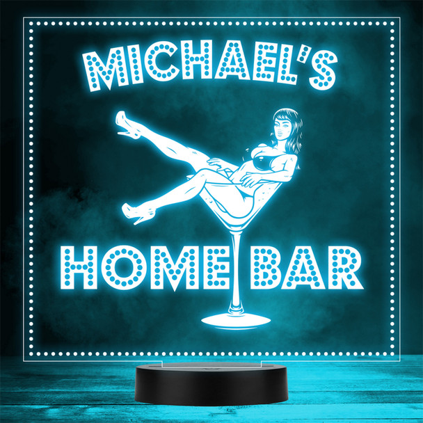 Pin Up Girl In Martini Glass Your Home Bar Man Cave Colour Change Night Light