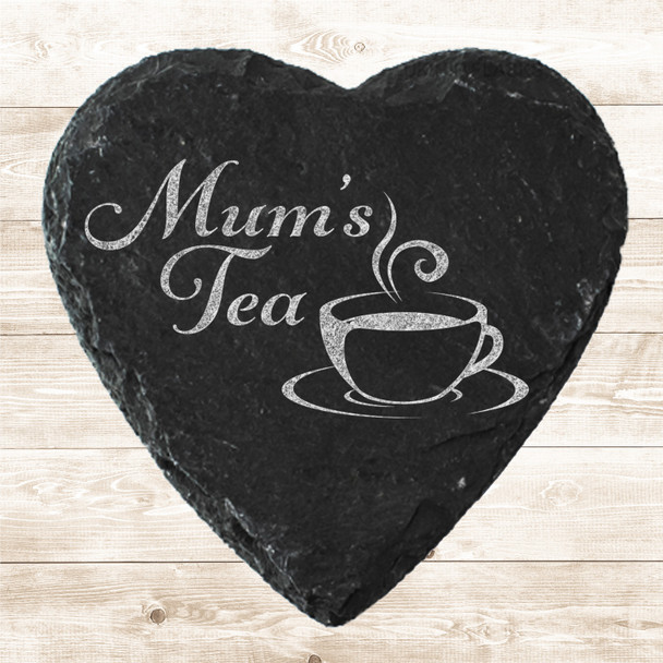 Heart Slate Mum's Tea Drink Mug Mother's Day Gift Personalised Coaster