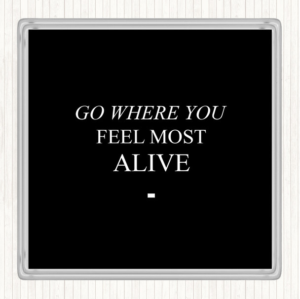 Black White Where You Feel Quote Coaster