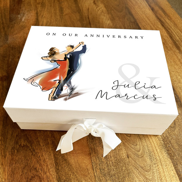 Couple Dancing Personalised Wedding Anniversary Keepsake Memory Hamper Gift Box