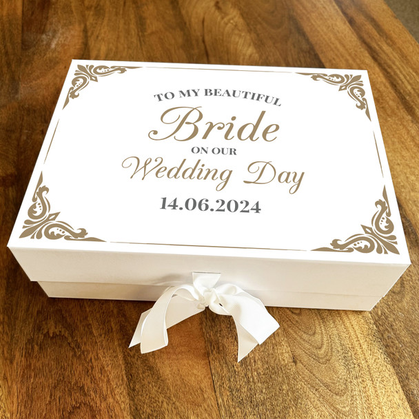 Bride Wife Elegant Frame Personalised Wedding Day Keepsake Hamper Gift Box Bride Wife Elegant Frame Personalised Wedding Day Keepsake Hamper Gift Box