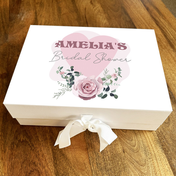 Bridal Shower Pink Rose Glitter Wedding Bride To Be Personalised Gift Box