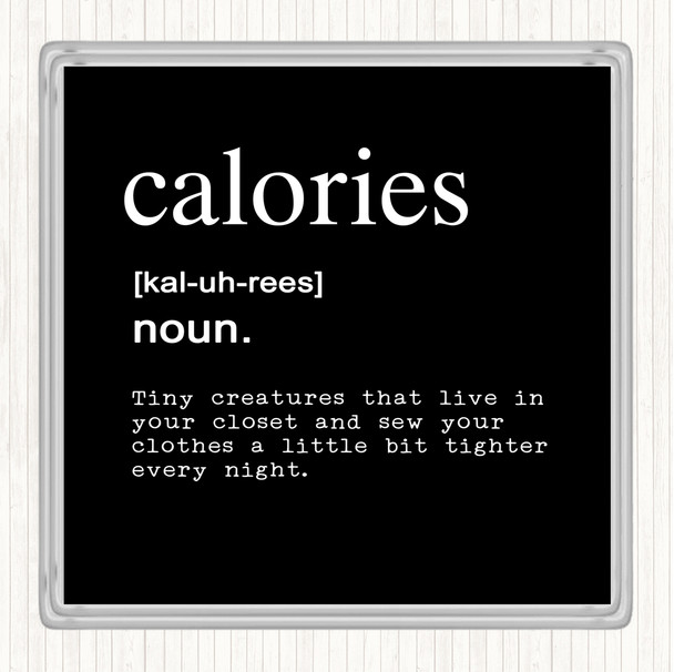 Black White Word Definition Calories Quote Coaster