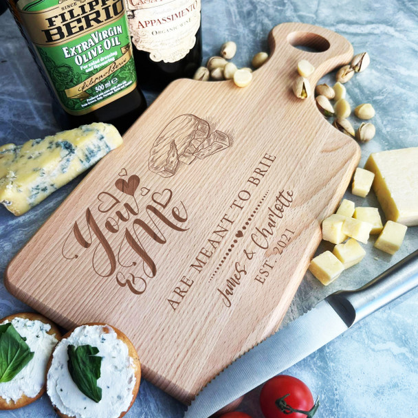Wood Paddle You And Me Brie Funny Cheese Personalised Serving Board