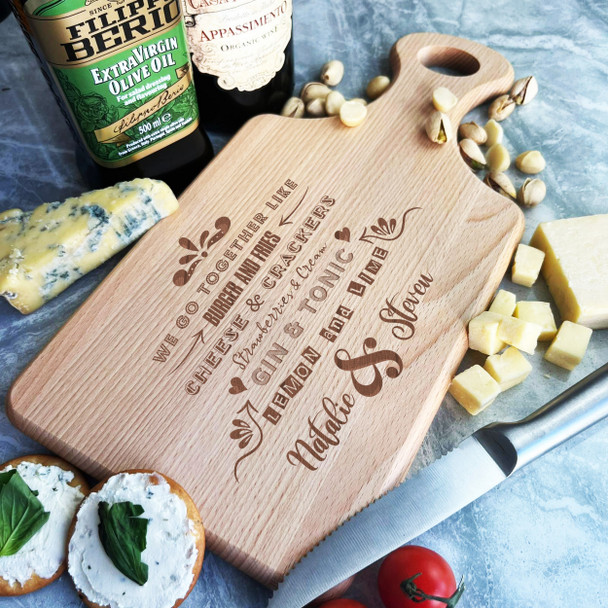 Wood Paddle We Get Together Like Couple Personalised Serving Board