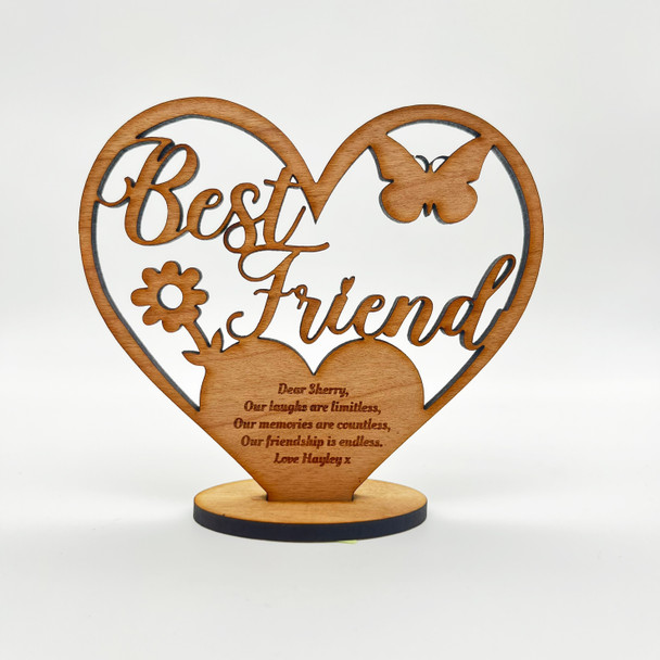 Best Friend Birthday Appreciation Butterfly Flower Keepsake Personalised Gift