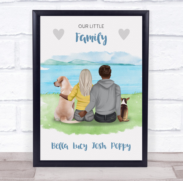 Little Family Dog Romantic Gift For Him or Her Personalised Couple Print