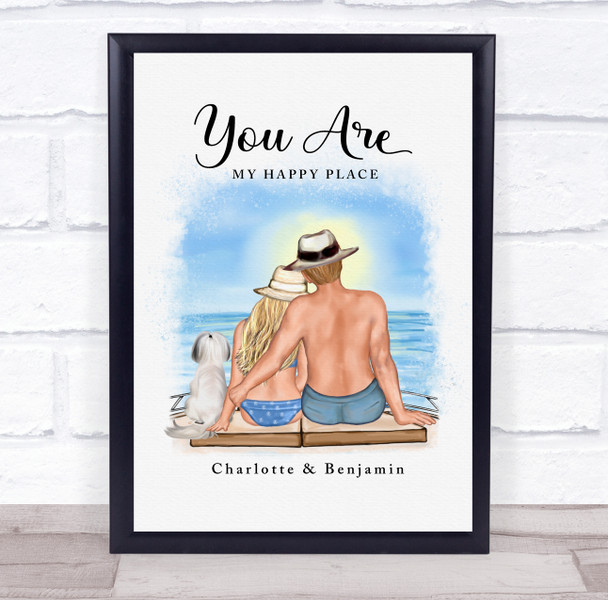 Yacht Ocean Background Romantic Gift For Him or Her Personalised Couple Print