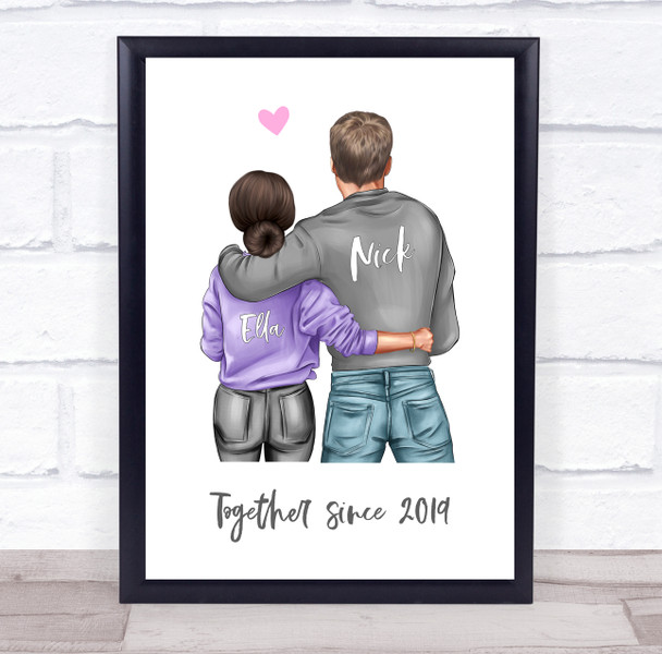 Together Since Romantic Gift For Him or Her Personalised Couple Print