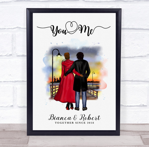 Dock Night Sky Romantic Gift For Him or Her Personalised Couple Print