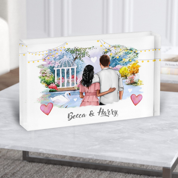 Garden Romantic Gift For Him or Her Personalised Couple Acrylic Block