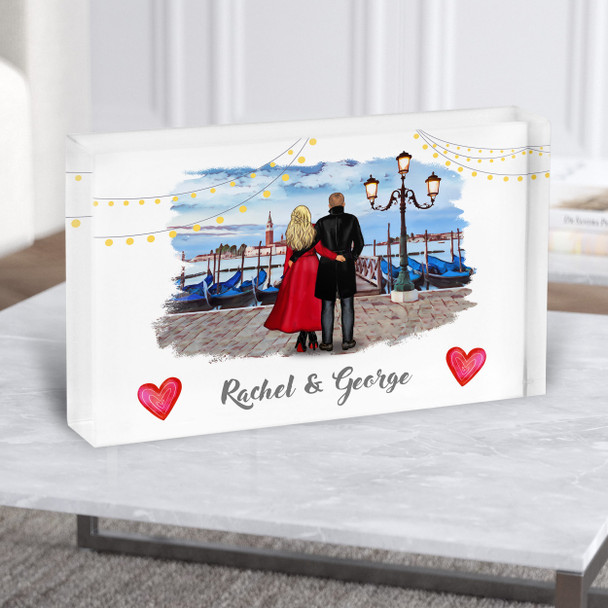 Venice Italy Romantic Gift For Him or Her Personalised Couple Acrylic Block