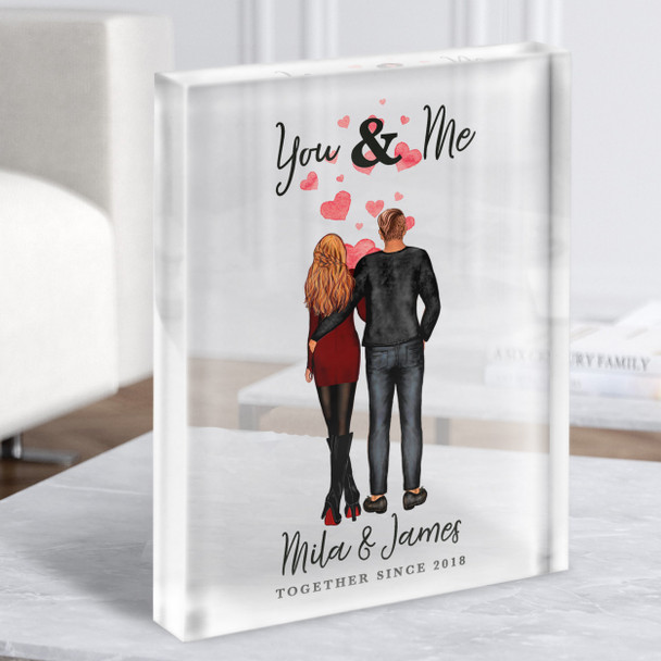 You & Me Watercolour Gift For Him or Her Personalised Couple Clear Acrylic Block You & Me Watercolour Gift For Him or Her Personalised Couple Clear Acrylic Block