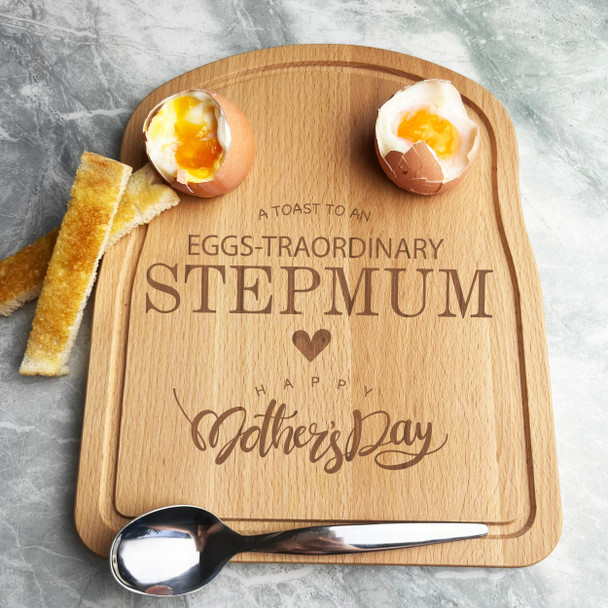 Stepmum Mother's Day Personalised Gift Eggs & Toast Breakfast Board