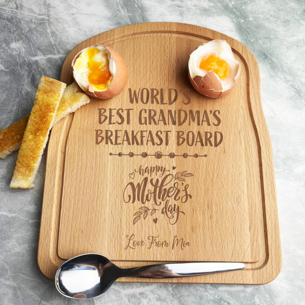 Grandma Mother's Day Personalised Eggs & Toast Soldiers Breakfast Board