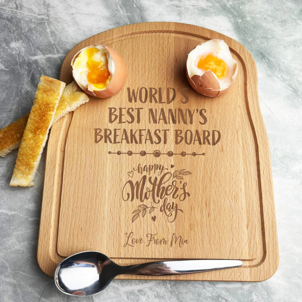 Nanny Mother's Day Gift Eggs & Toast Soldiers Breakfast Board